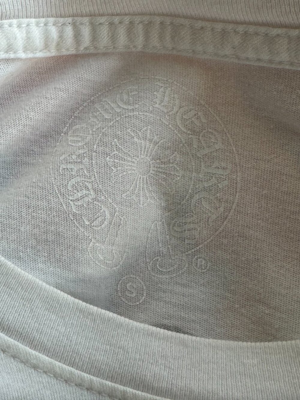 Chrome Hearts White & Orange Striped Dagger Logo T-Shirt - Picture 3 of 8